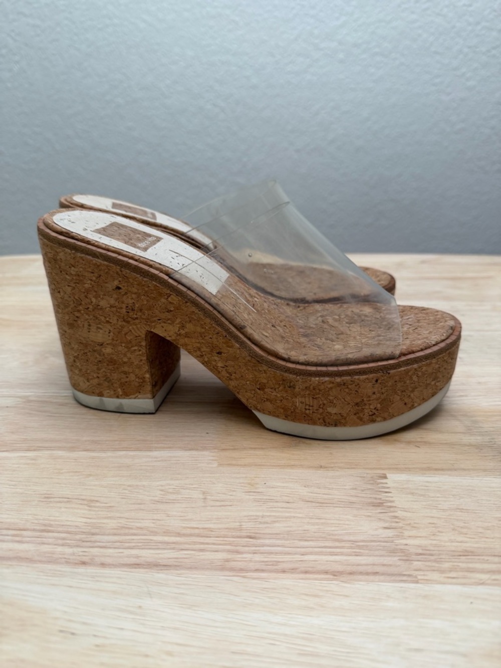 Dolce Vita Clear Strap Cork Platform Heeled Sandals - Women - Picture 4 of 6